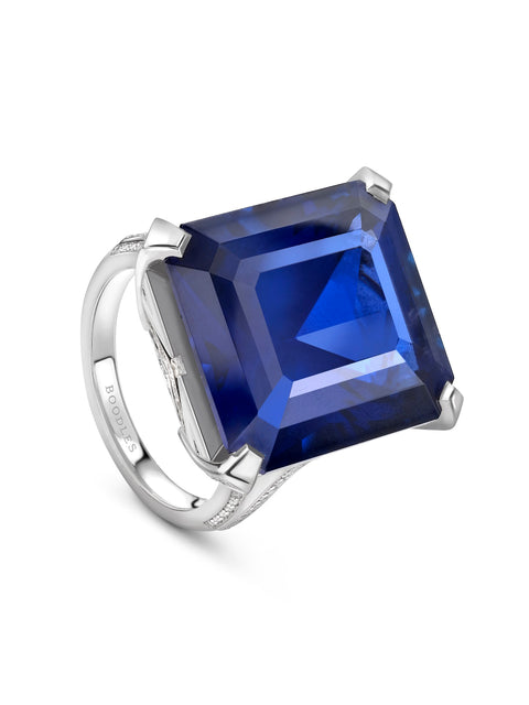 Fifth Avenue Octagonal Sapphire Platinum Ring