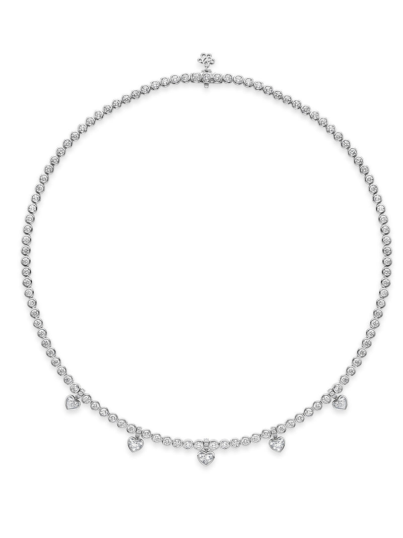 Beach Heart Platinum Diamond Necklace