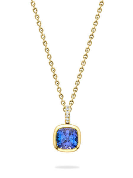 Florentine Dolce Vita Cushion Tanzanite Yellow Gold Pendant | Boodles