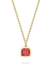 Florentine Dolce Vita Cushion Pink Tourmaline Yellow Gold Pendant | Boodles