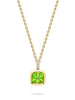 Florentine Dolce Vita Cushion Peridot Yellow Gold Pendant