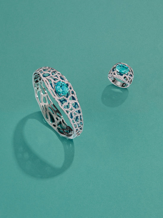 A Family Journey St. Tropez Paraiba Platinum Ring