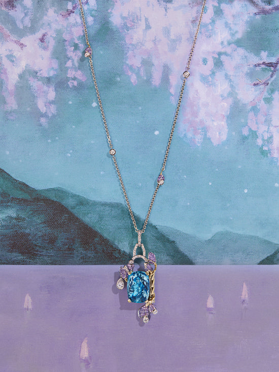 A Family Journey Lake Como Aquamarine Pendant