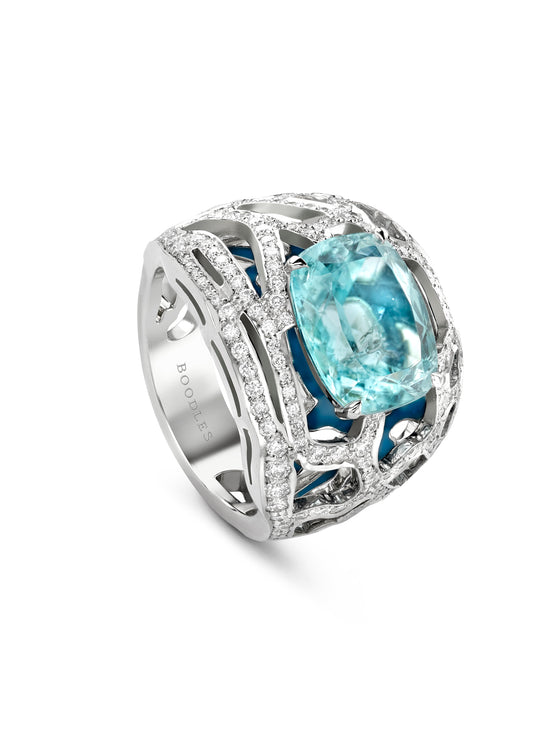 A Family Journey St. Tropez Paraiba Platinum Ring