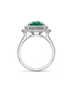 Vintage Oval Emerald Platinum Ring