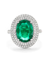 Vintage Oval Emerald Platinum Ring