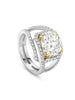 Classic Cushion Diamond Platinum and Yellow Gold Ring