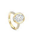 Florentine Oval Diamond Yellow Gold Ring