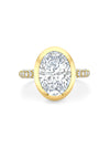 Florentine Oval Diamond Yellow Gold Ring