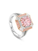 Vintage Cushion Pink Diamond Platinum and Rose Gold Ring