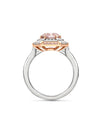 Vintage Cushion Pink Diamond Platinum and Rose Gold Ring