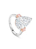 Classic Pear Cut Diamond Platinum and Rose Gold Ring