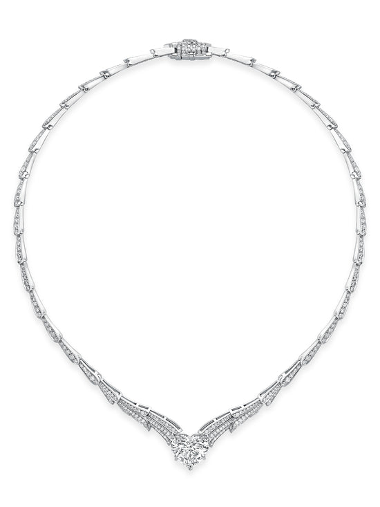 A Family Journey Florence Heart Cut Diamond Platinum Necklace