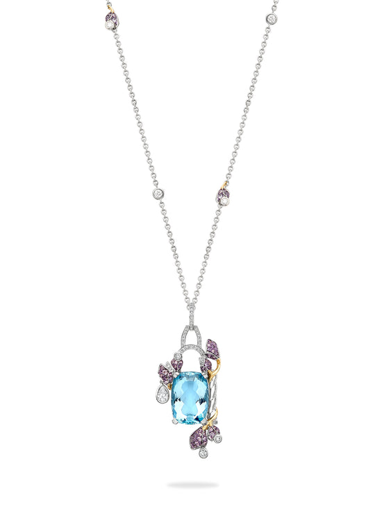 A Family Journey Lake Como Aquamarine Pendant