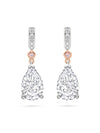 Classic Pear Diamond and Pink Diamond Drop Earrings