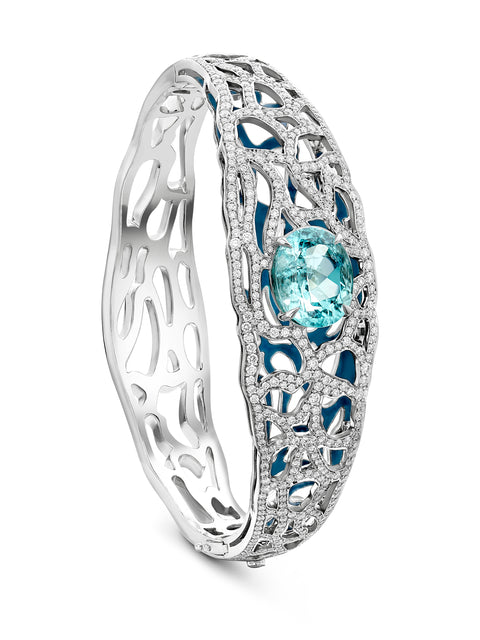 A Family Journey St. Tropez Paraiba Platinum Bangle