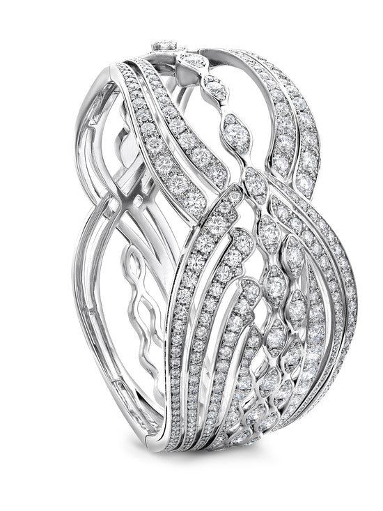 The Tide Diamond Platinum Bangle