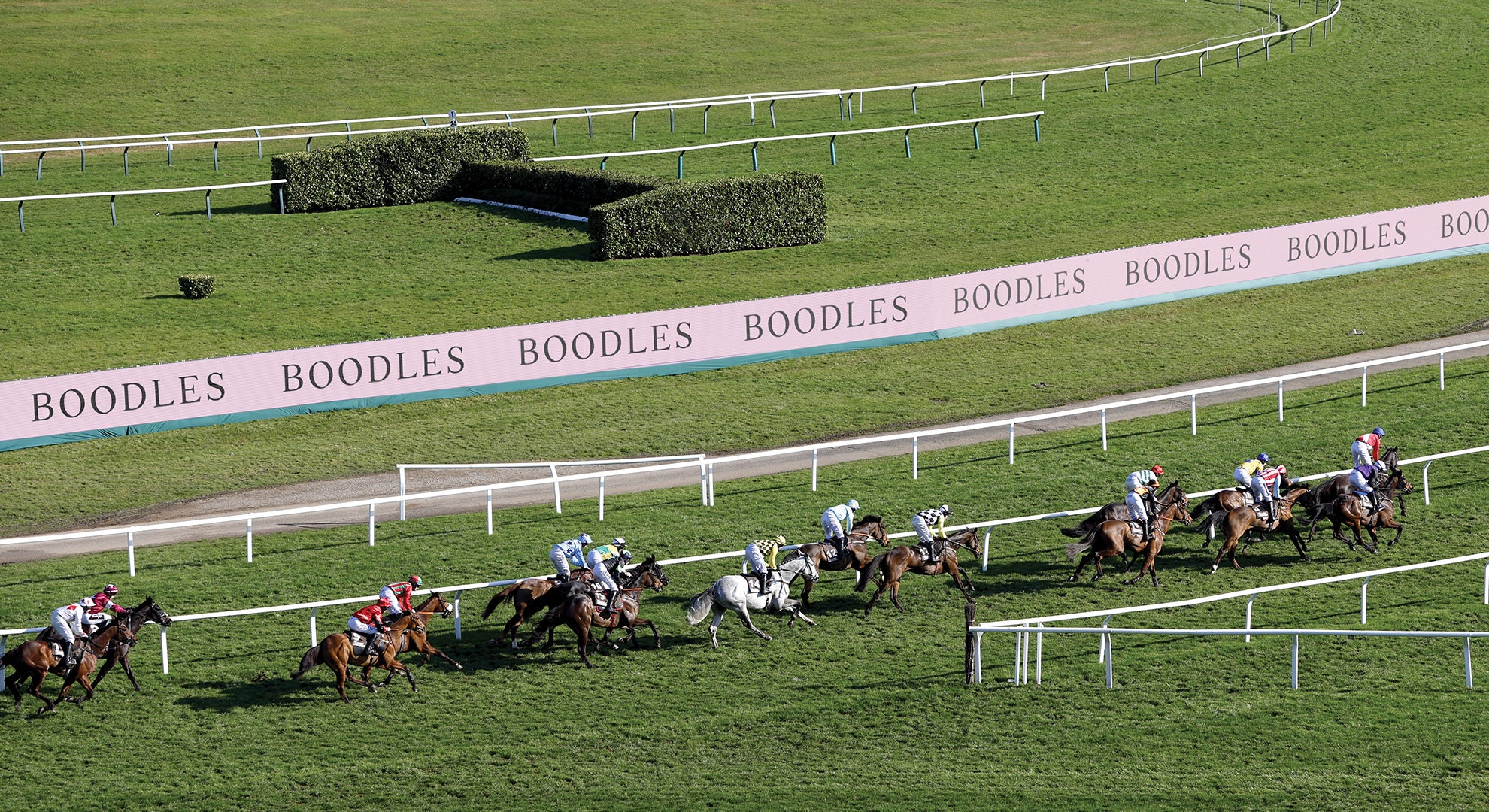 The Boodles Cheltenham Gold Cup, horses on the racecourse sponsored by Boodles.