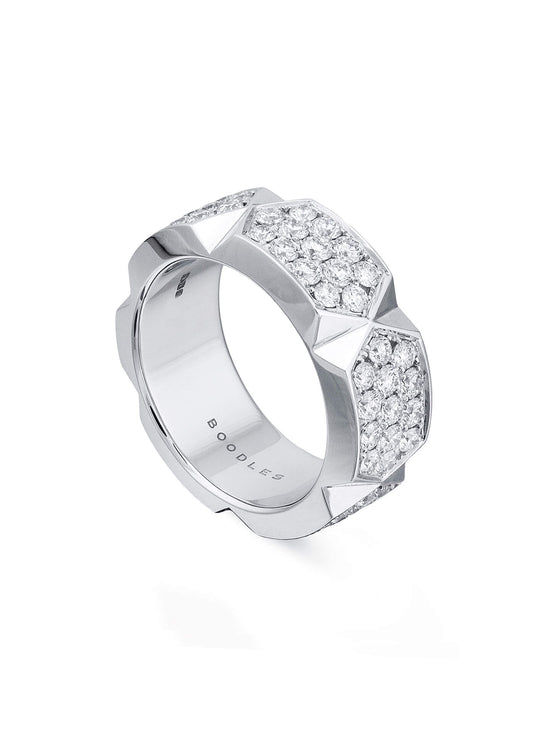 Jazz White Gold Pave Diamond Ring