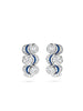 Over the Moon Diamond Enamel Platinum Earrings