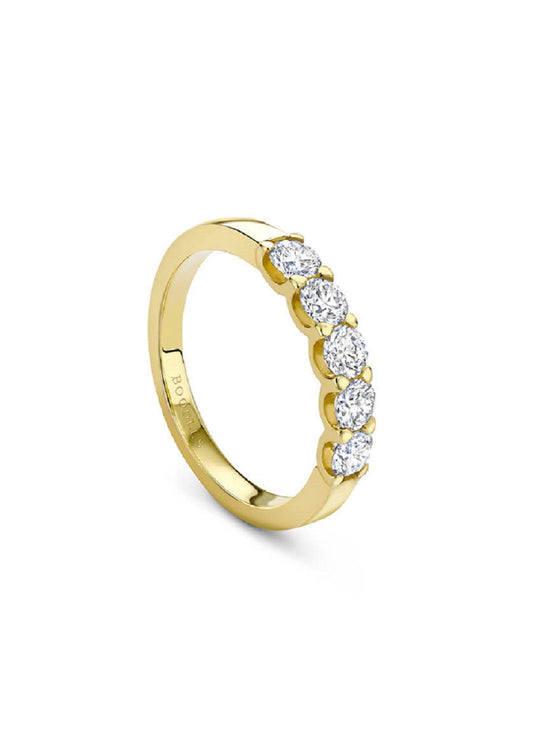 Classic Five Stone Diamond Yellow Gold Eternity Ring