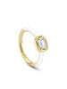 Florentine Ashoka White Enamel Yellow Gold Ring