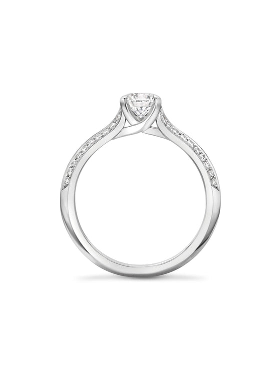 Petal Pear Cut Platinum Diamond Engagement Ring