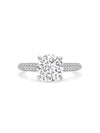 Petal Round Brilliant Platinum Diamond Engagement Ring