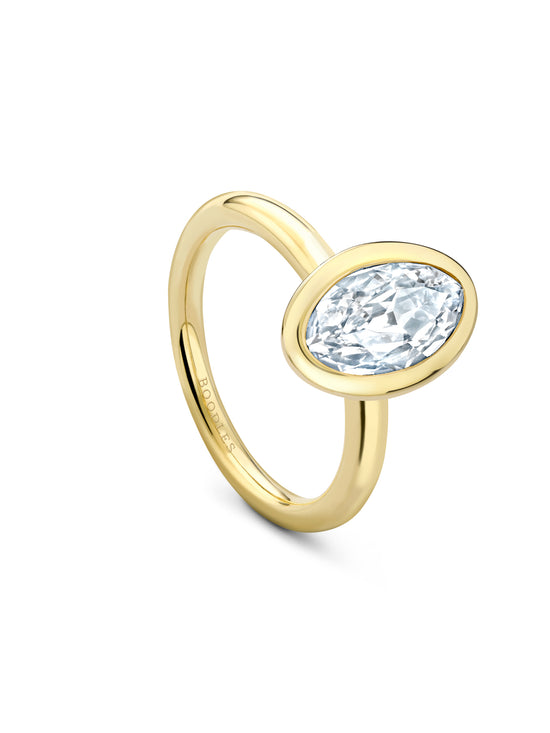 Florentine Marquise Yellow Gold Diamond Ring