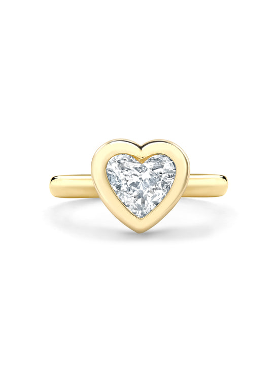 Florentine Heart Yellow Gold Diamond Ring