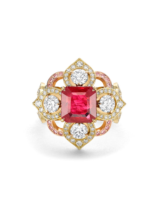 Venice Ruby Yellow Gold Ring