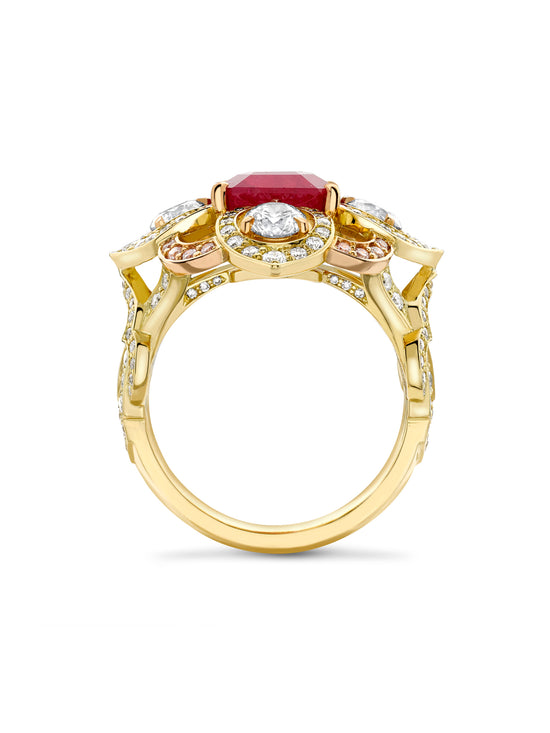 Venice Ruby Yellow Gold Ring