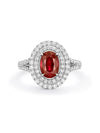 Vintage Oval Platinum Ruby Ring