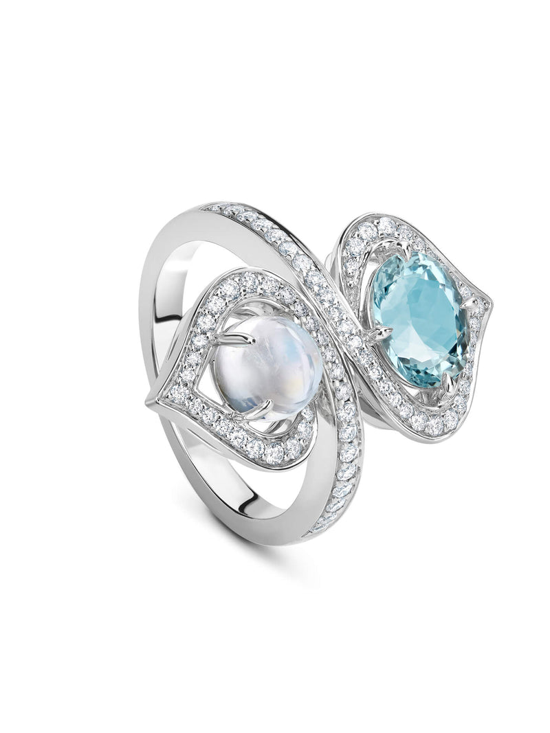 Woodland Aquamarine White Gold Ring