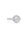 Roulette Pavé Diamond Band White Gold Flip Ring