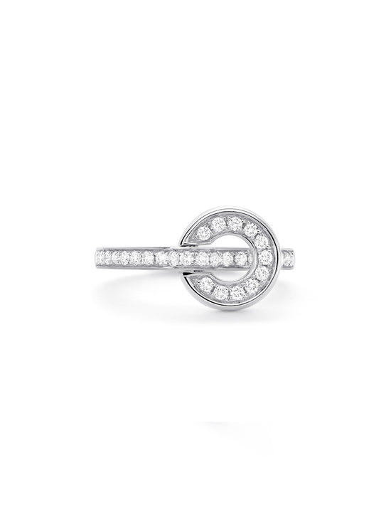 Roulette Pavé Diamond Band White Gold Flip Ring