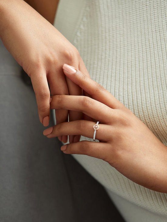 Secret Garden Pink Diamond Flower Ring