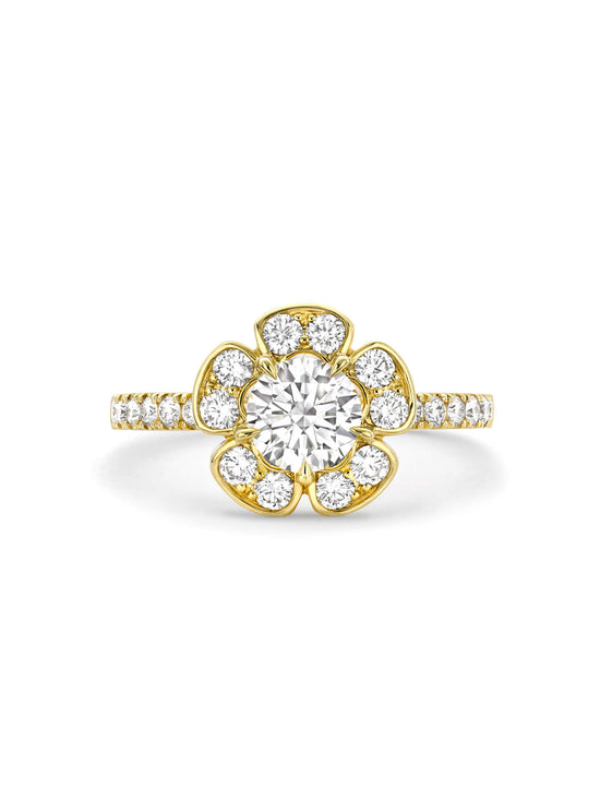 Secret Garden Yellow Gold Flower Ring