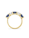 Classic Five Stone Sapphire Yellow Gold Eternity Ring