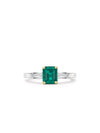 Baguette Octagonal Emerald Platinum Ring