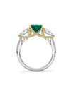 Petal Pear Cut Emerald Platinum Ring