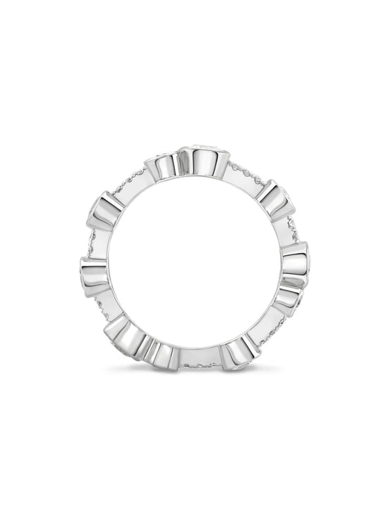 Waterfall Full-Hoop Platinum Diamond Ring