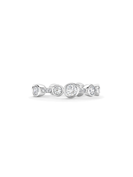 Waterfall Full-Hoop Platinum Diamond Ring