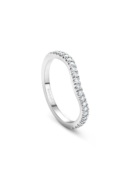 Vintage Half-Hoop Platinum Diamond Wedding Band