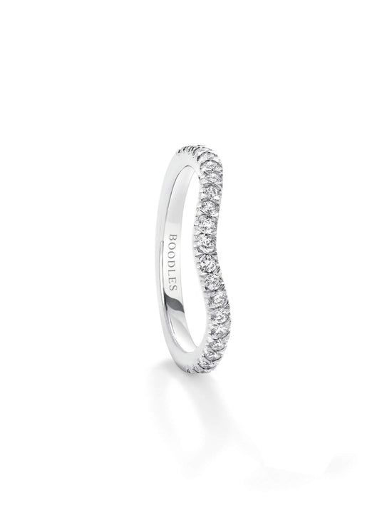 Vintage Half-Hoop Platinum Diamond Wedding Band