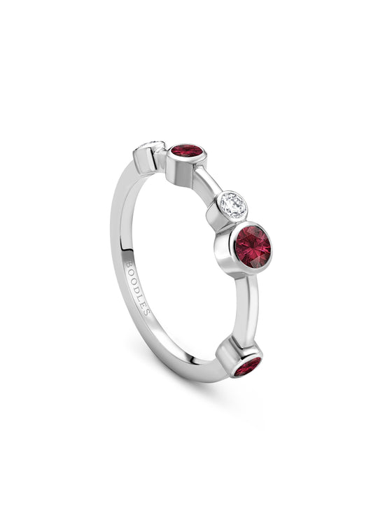 Raindance Half-Hoop Platinum Ruby Ring