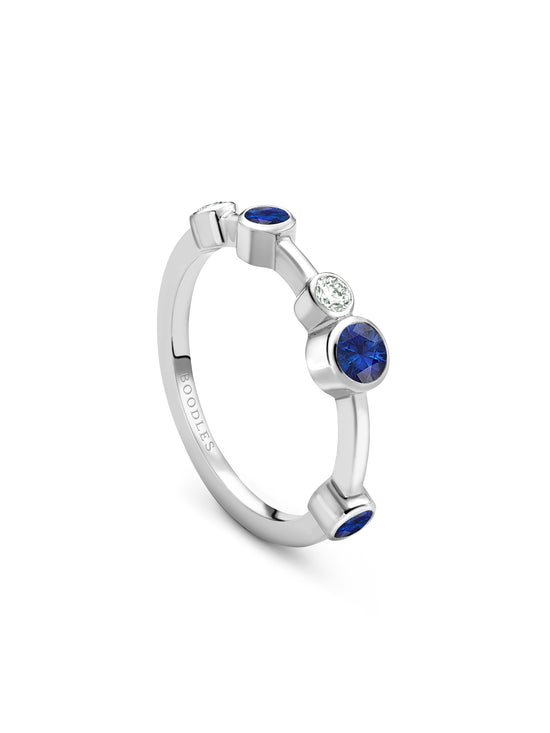 Raindance Half-Hoop Platinum Sapphire Ring