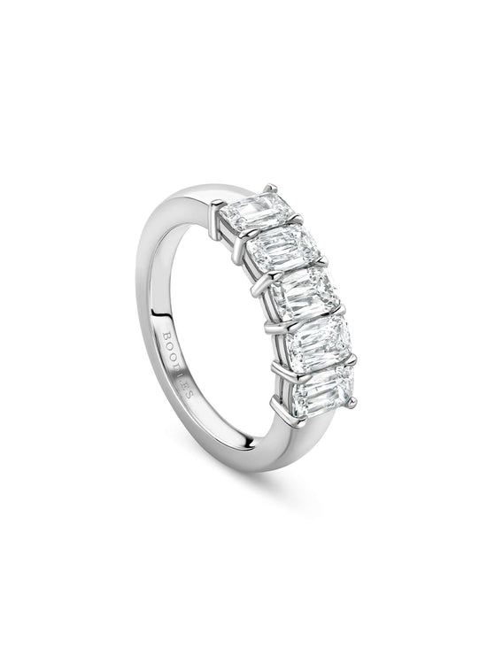 Ashoka Five Stone Half Eternity Diamond Ring