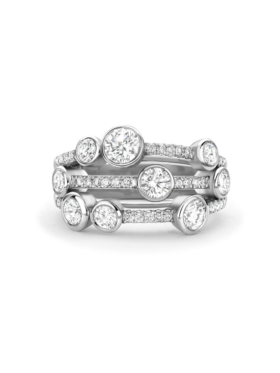 Waterfall Classic Platinum Diamond Ring