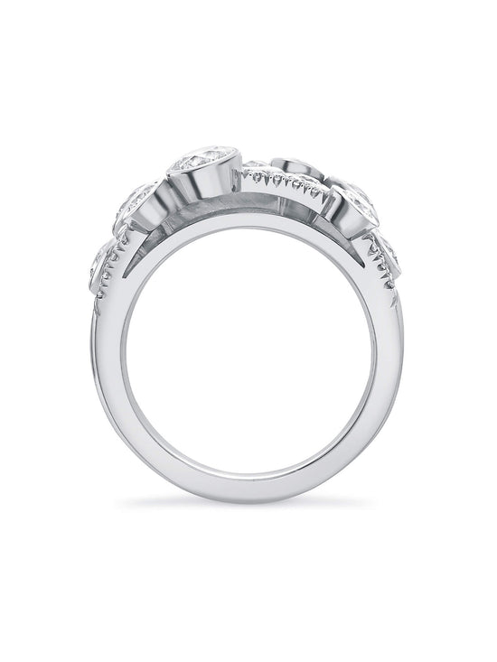 Waterfall Medium Platinum Diamond Ring